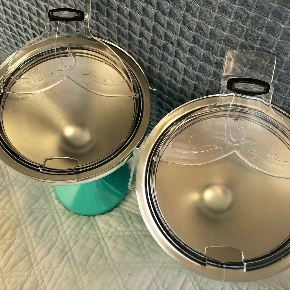 Orca Seafoam Stainless insulated Martini Glasses w/ Tail Lid to Keep Cold